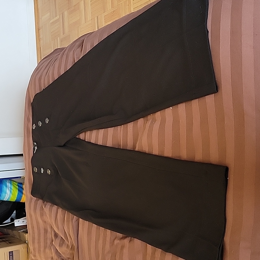 NWT NY&C - Sailor buttons wide leg black slacks trousers pant